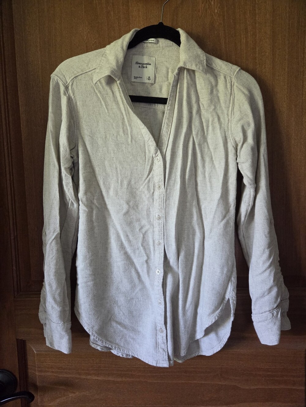 Womens Abercrombie & Fitch Boyfriend Tan Button Up